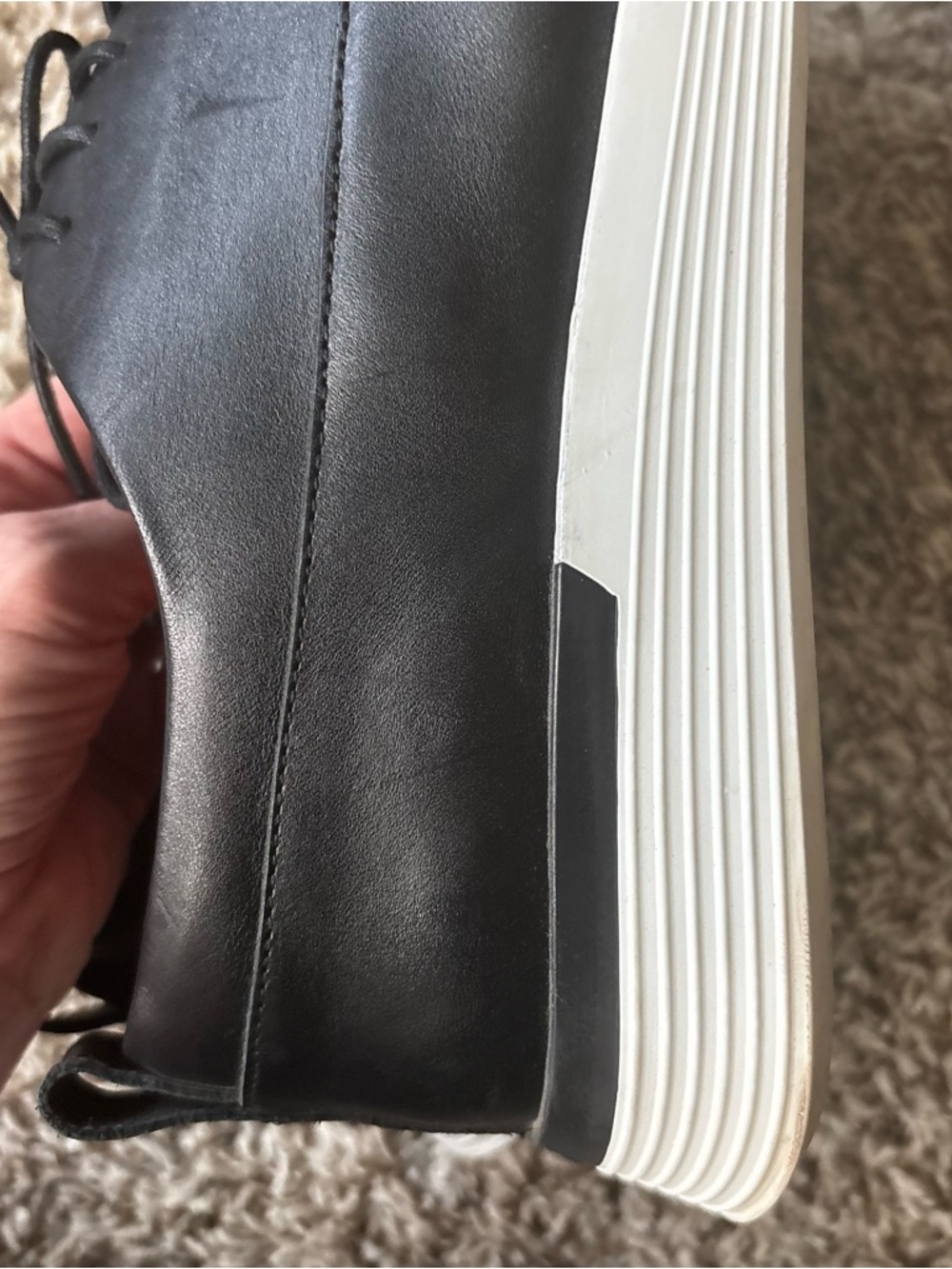 Men Black Leather  
Lightweight Sole wolf & shepherd black white crossover 10.5 - Picture 10 of 10